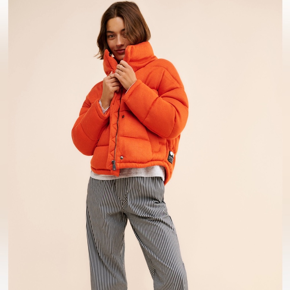 OOF WEAR Orange Knit Puffer Jacket